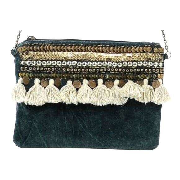 NWT Little Marcel Sorenza Embellished Tassel Boho Bag - Picture 5 of 7